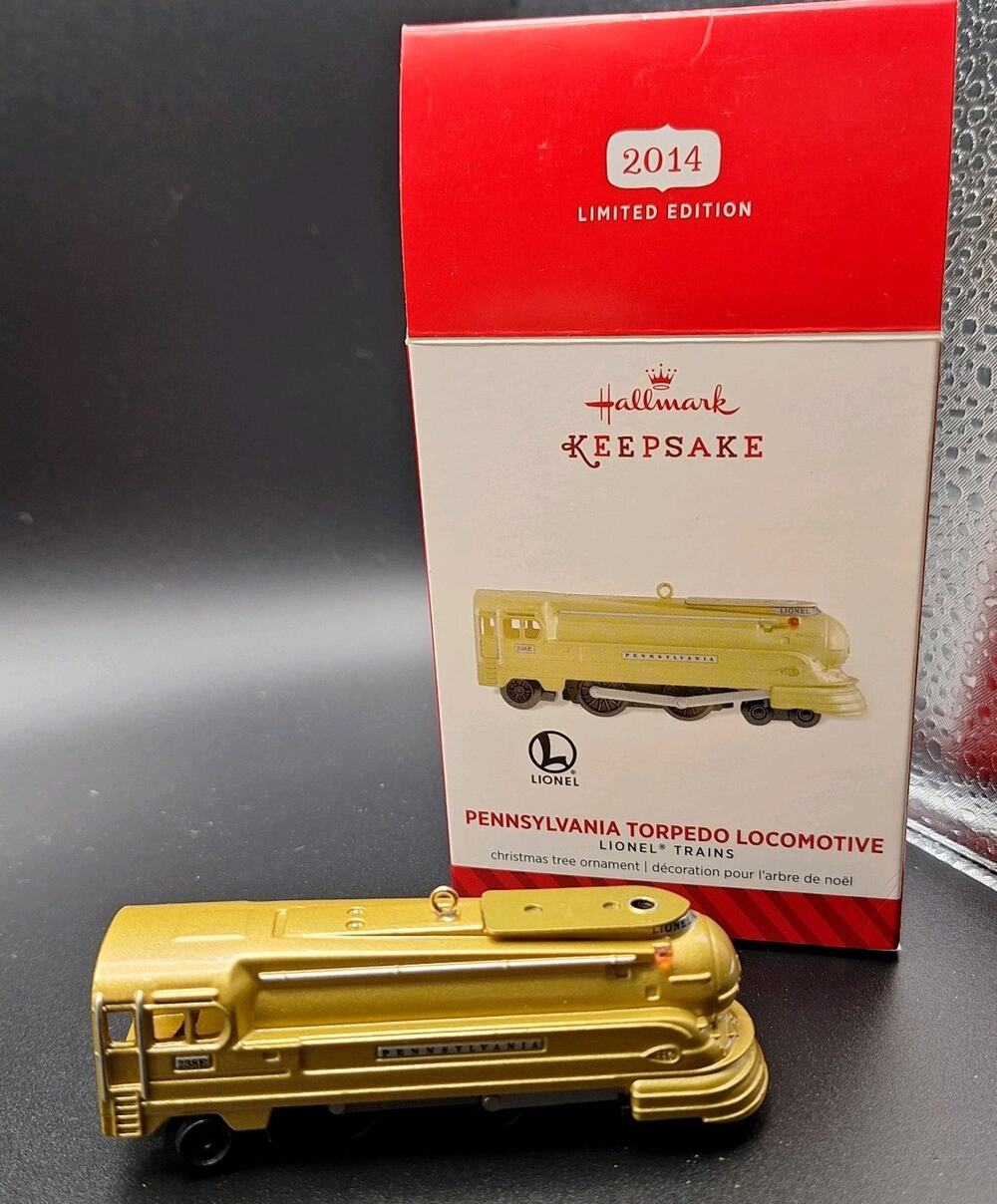 2014 Hallmark Keepsake Lionel Pennsylvania Torpedo Locomotive Ornament Gold